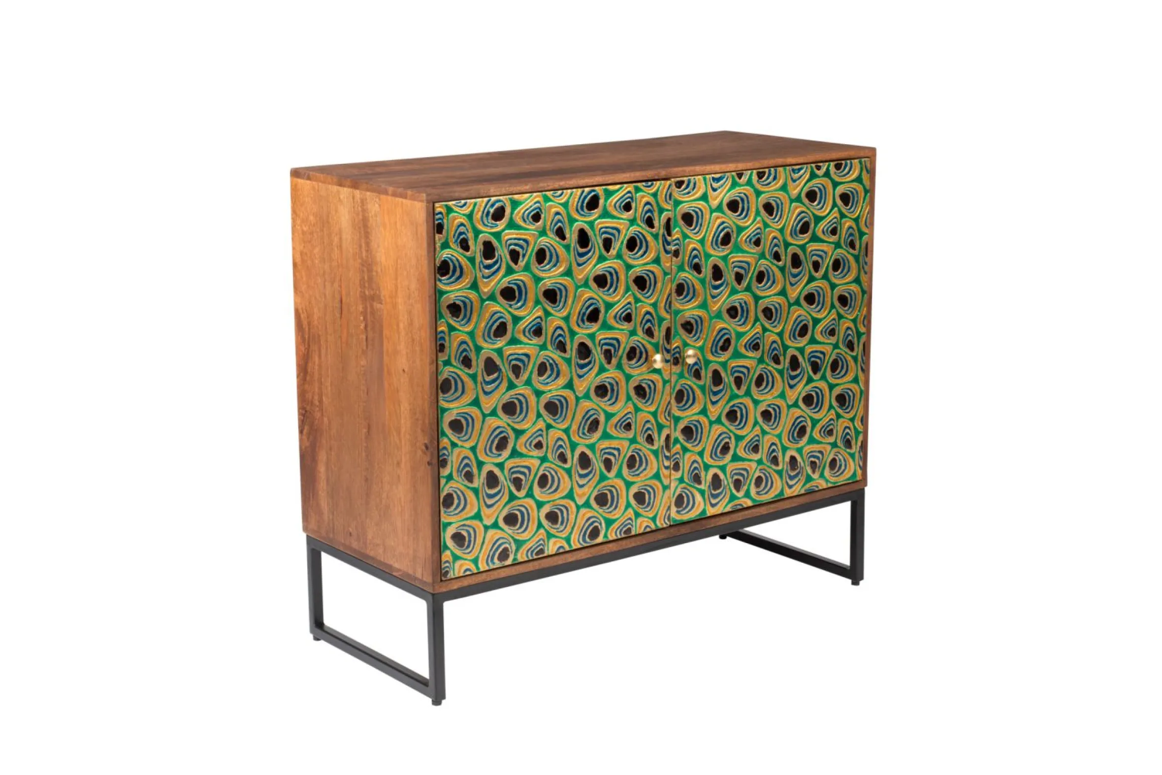 Sideboard Vintage Meena Mangoholz Metall Peacock