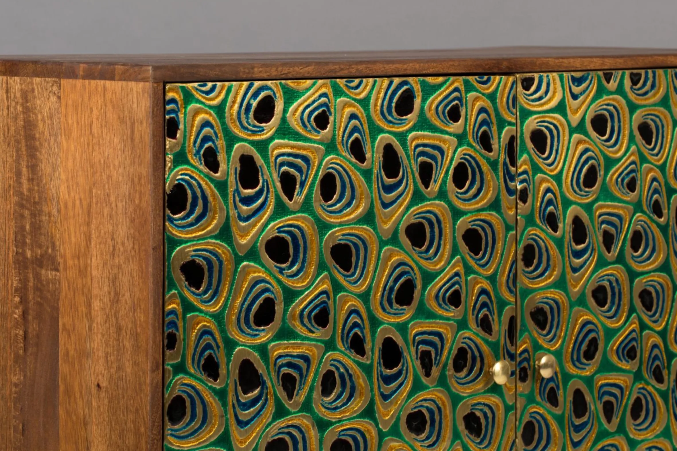 Sideboard Vintage Meena Mangoholz Metall Peacock