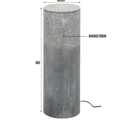 Stehlampe Industrial Zylinder Betonoptik 60 cm