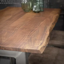 Stehtisch Bartisch Edge Akazie Baumkante Industrial 150/80/2,5