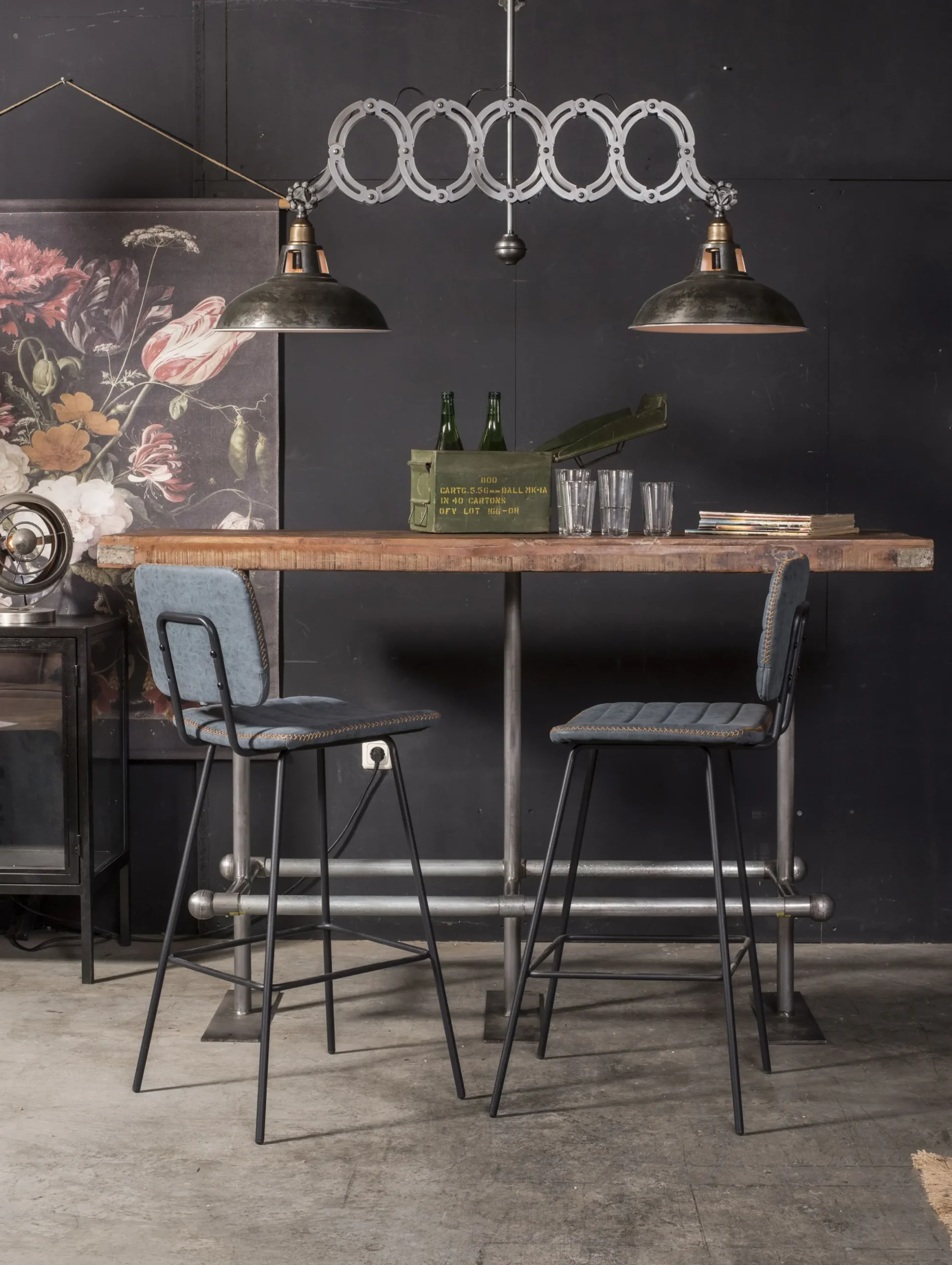 Stehtisch Bartisch Factory Vintage Recyceltes Holz 170/60/8