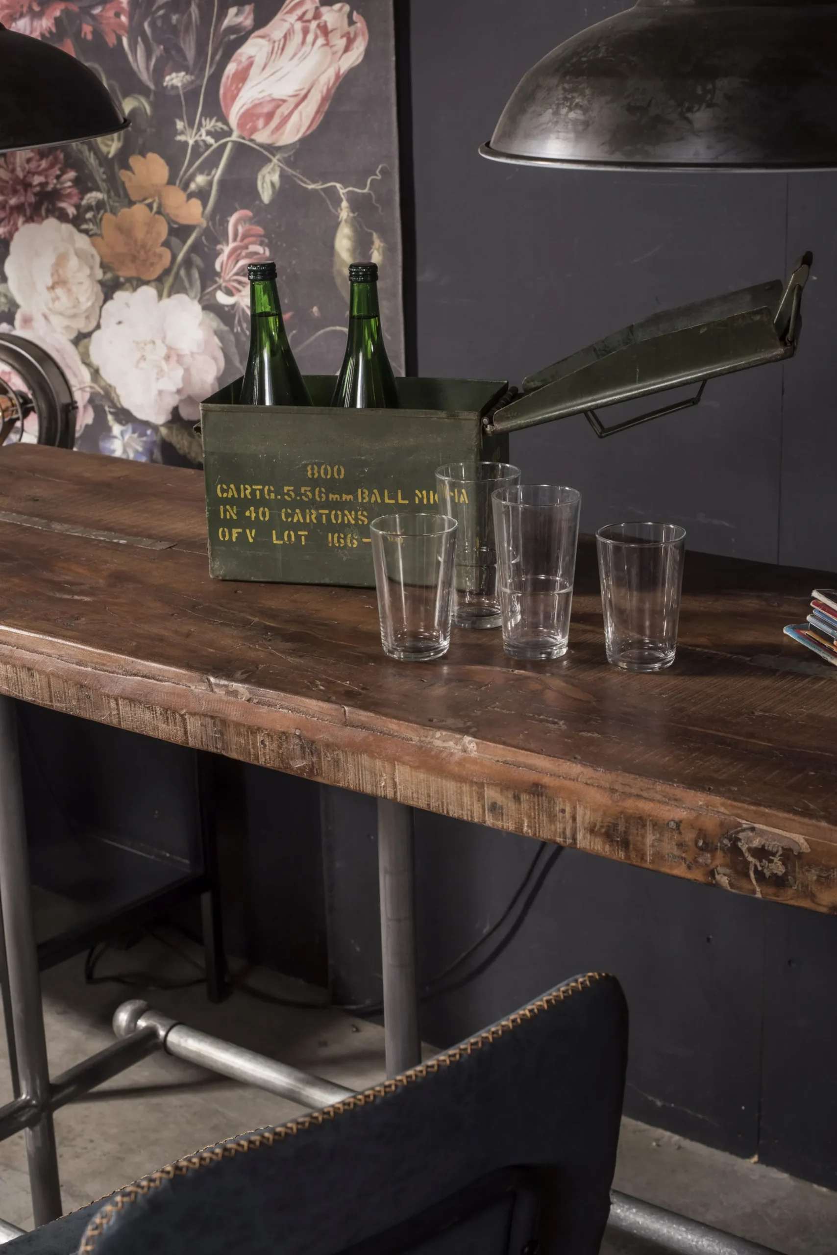 Stehtisch Bartisch Factory Vintage Recyceltes Holz 170/60/8