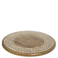 Tapasplatte Serviertablett Tours drehbar Mangoholz und Schnitzereien