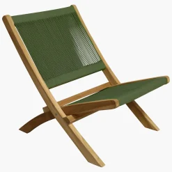 Teakholz Garten Lounger Rope Grün