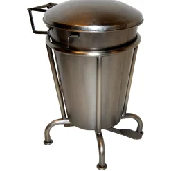 Treteimer Vintage Abfalleimer Industrial Silber Groß Poliert