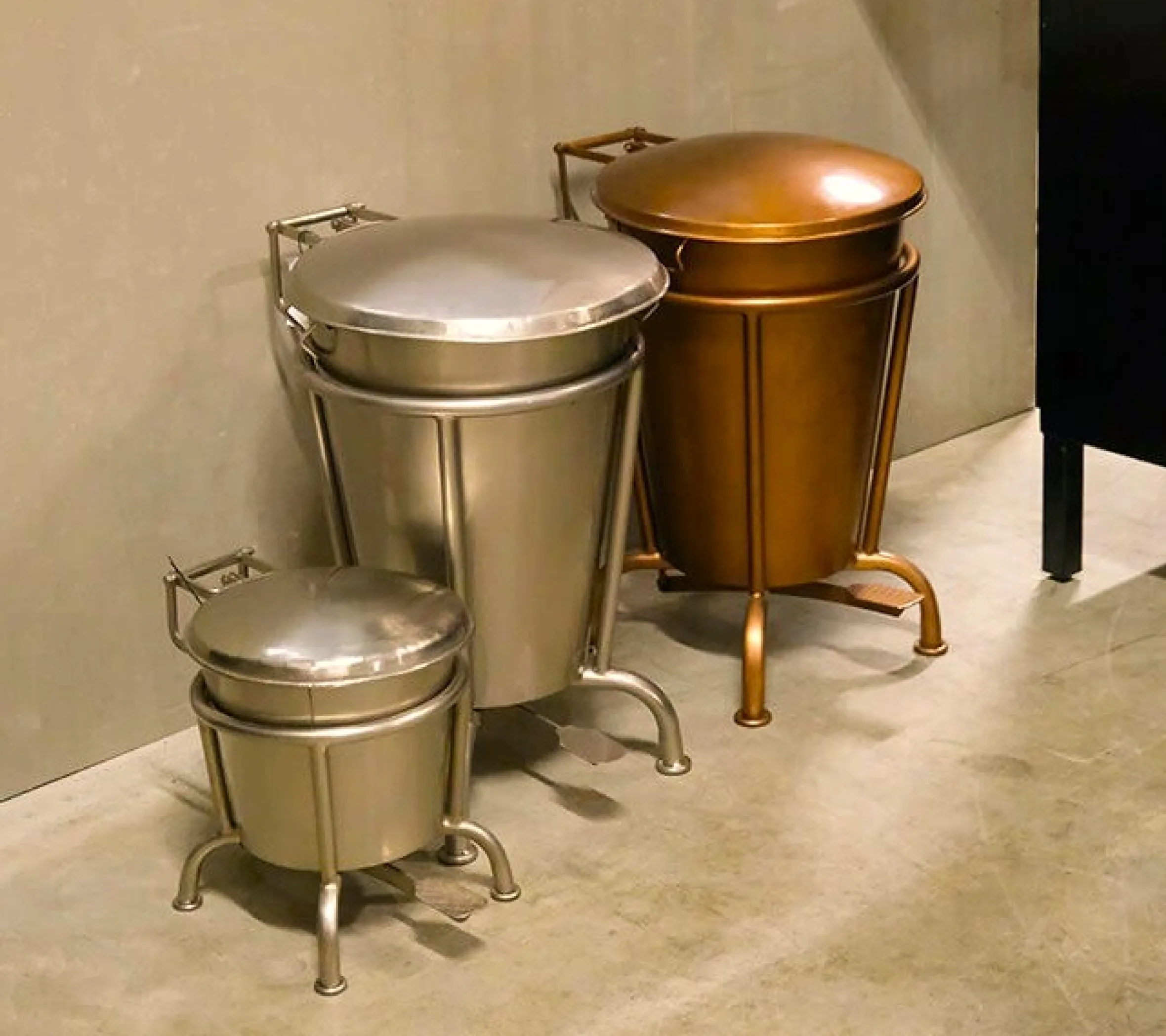 Treteimer Vintage Abfalleimer Industrial Kupfer Groß