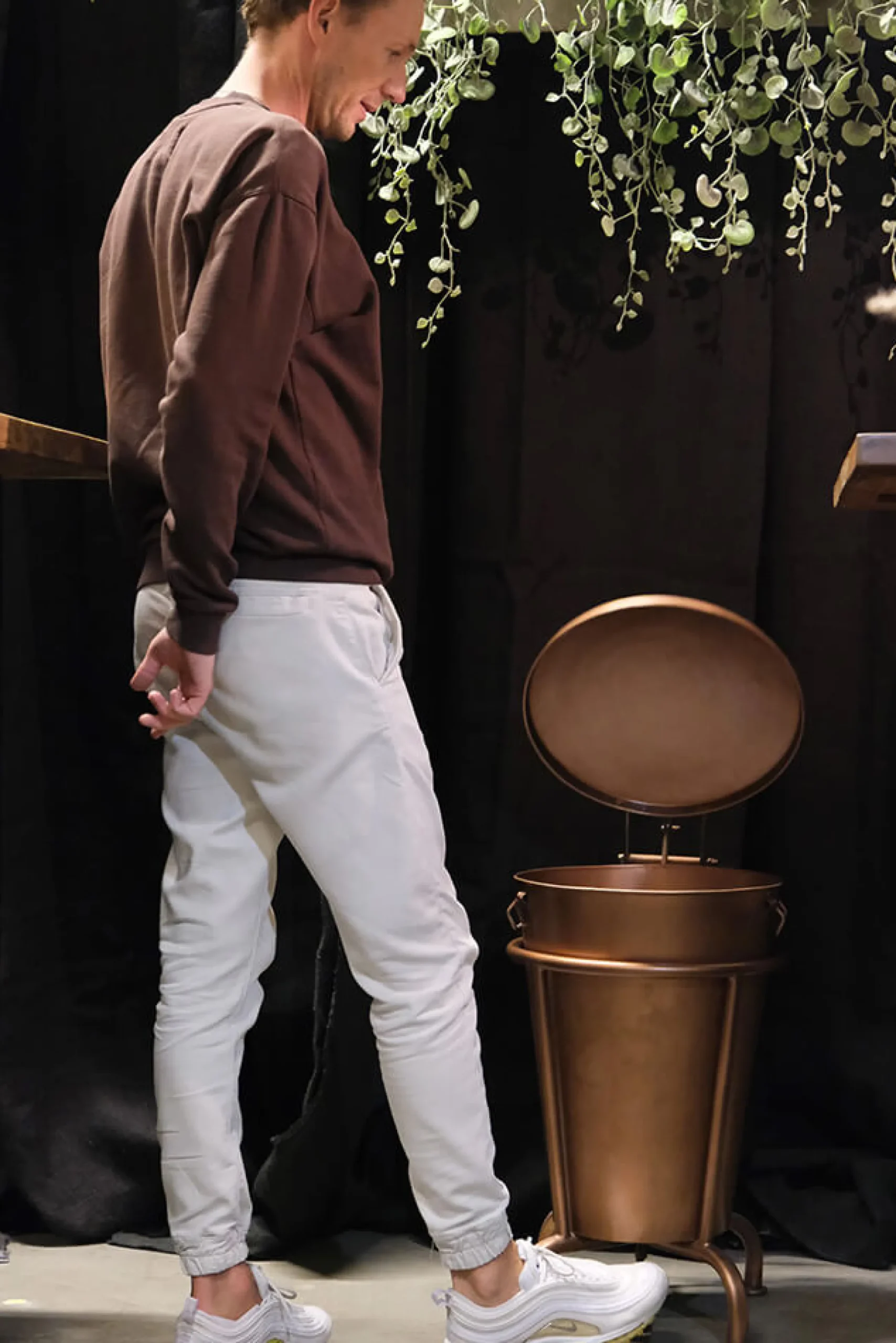 Treteimer Vintage Abfalleimer Industrial Kupfer Groß