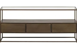 TV-Board Sideboard Depart Industrial Metall Gold Glas 115