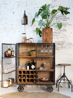 Vintage Barwagen Barschrank Barclay Industrial Räder