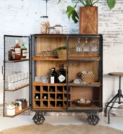 Vintage Barwagen Barschrank Barclay Industrial Räder