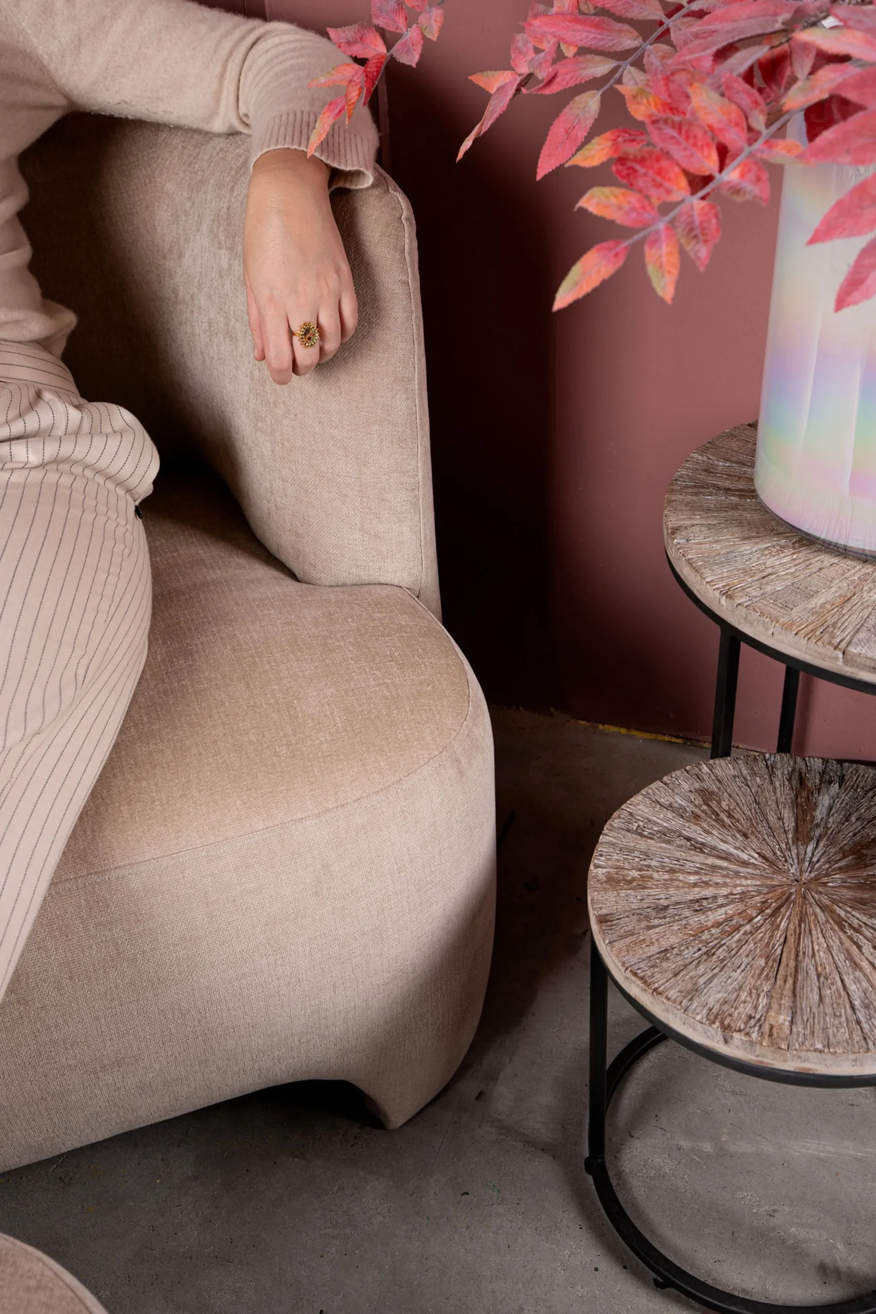 Vintage Couchtisch Natural Chic recyceltes Ulmenholz Klein