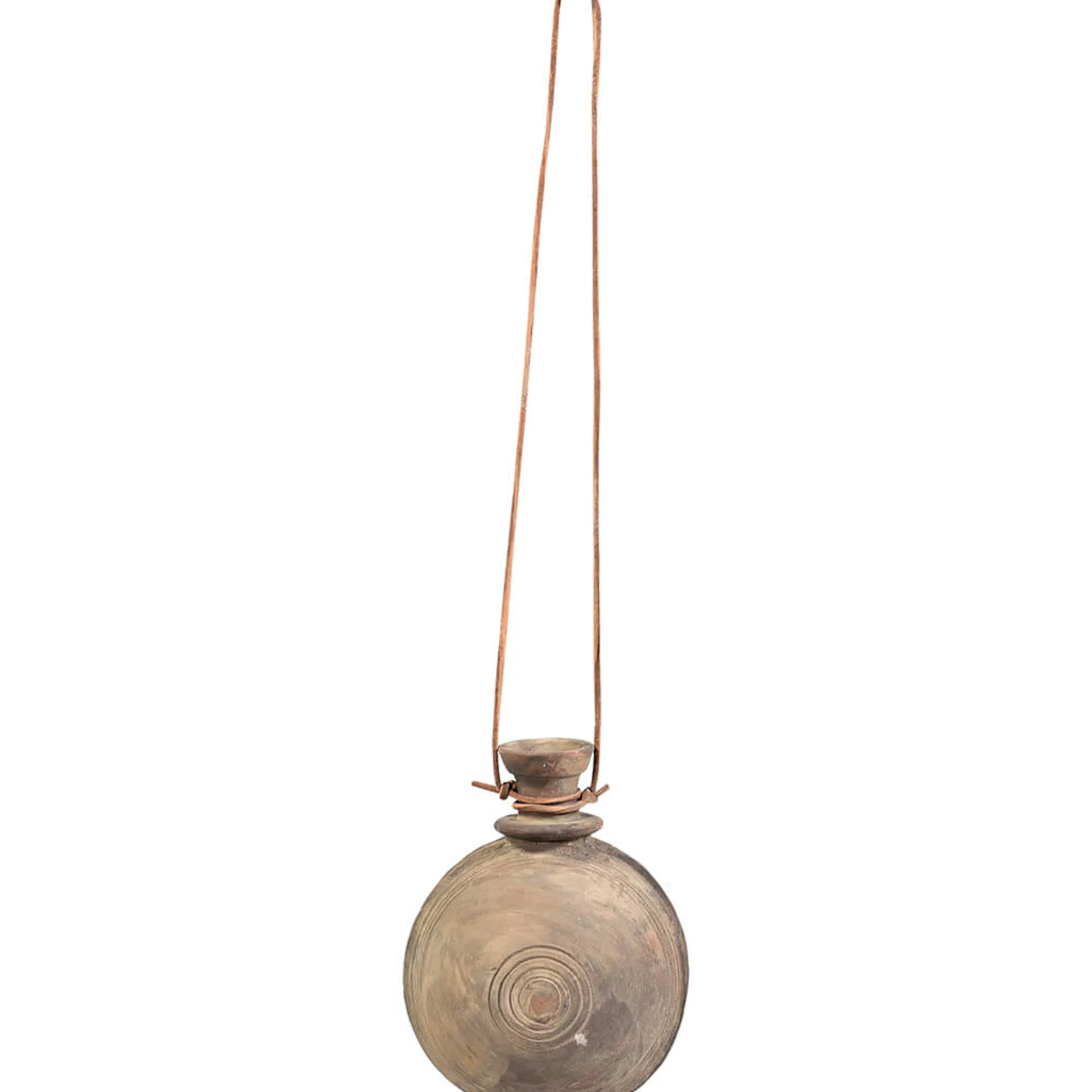 Vintage Deko Tonflasche mit Lederband
