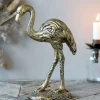 Vintage Dekofigur Flamingo Antik-Gold
