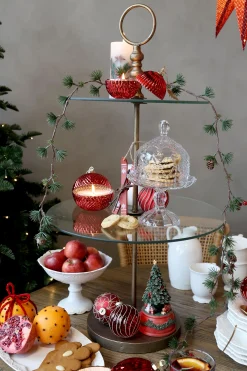 Vintage Etagere Claire Glasböden Antik-Messing 82 cm