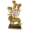Vintage Kerzenständer Kerzenleuchter Löwe Gold 5 flamming