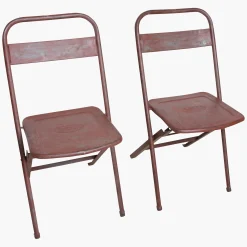 Vintage Klappstuhl Easy Balkonstuhl Esszimmerstuhl Antik-Rot Outdoor