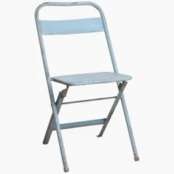 Vintage Klappstuhl Easy Balkonstuhl Esszimmerstuhl Hellblau Outdoor