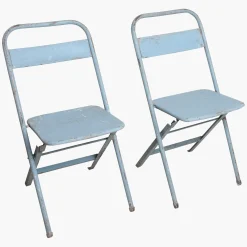Vintage Klappstuhl Easy Balkonstuhl Esszimmerstuhl Hellblau Outdoor
