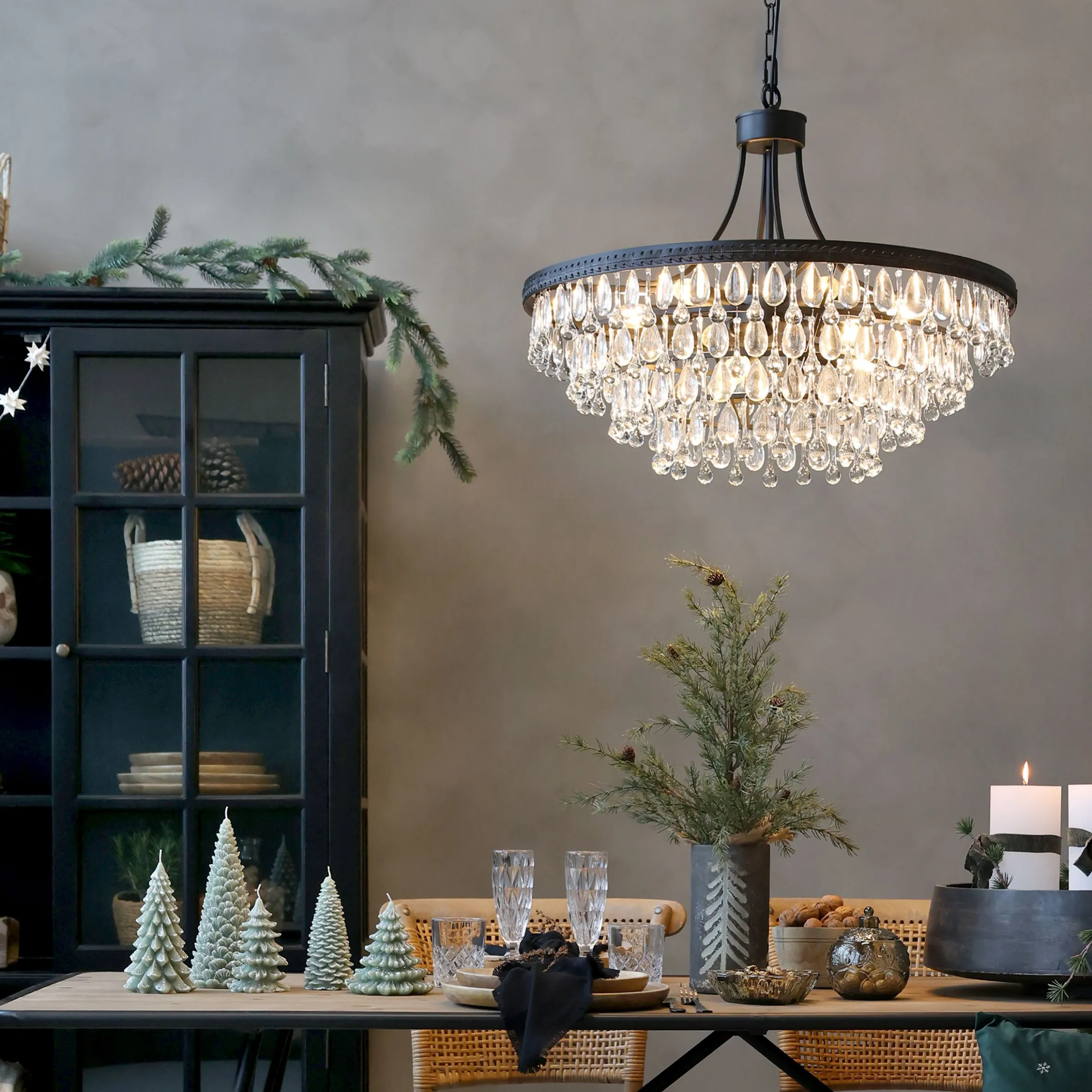 Vintage Kronleuchter Hängelampe Versailles Glasprismen Ø 70 cm