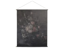 Vintage Leinwandbild Faded Flowers Französischer Blumendruck 145/124