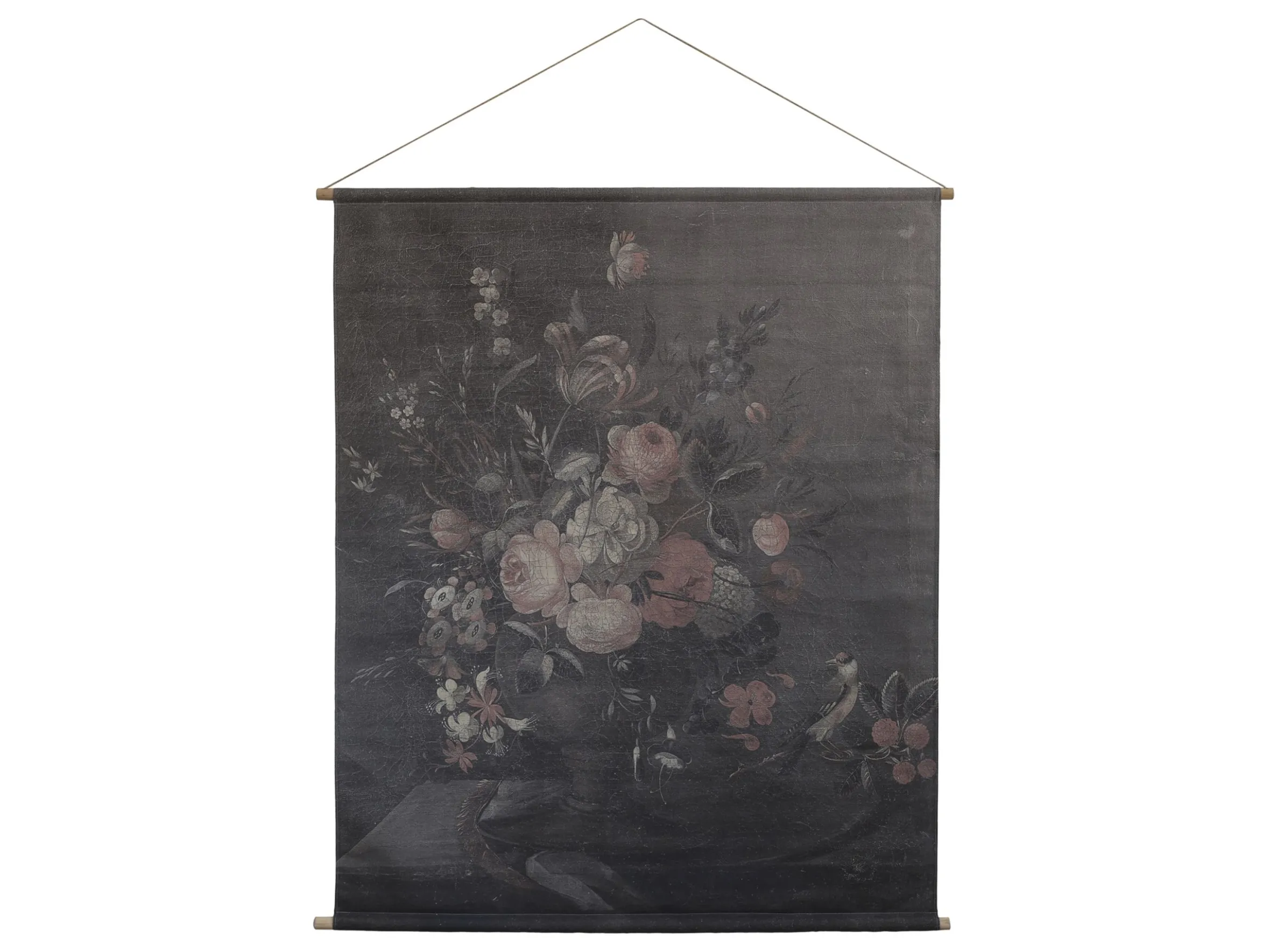 Vintage Leinwandbild Faded Flowers Französischer Blumendruck 145/124