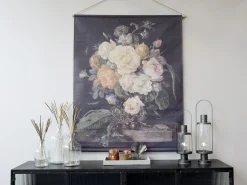 Vintage Leinwandbild Nelkenstrauß Französischer Blumendruck 150/120