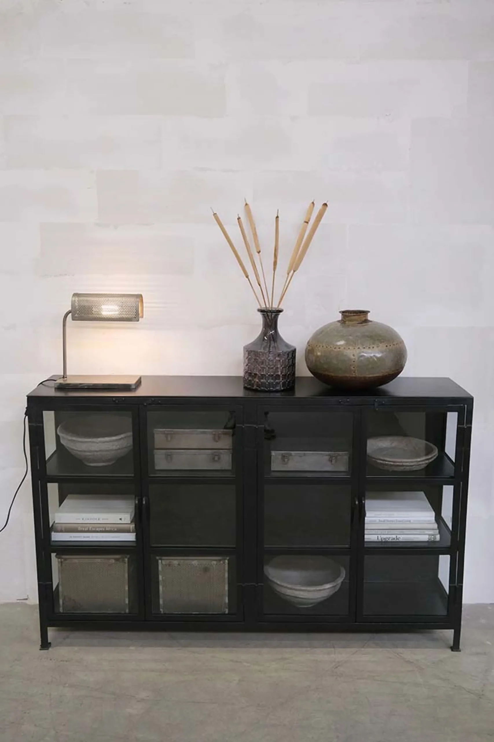 Vintage Metall Vase Antik Deko Vase Nieten