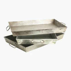 Vintage Metalltablett Tray mit zwei Griffen