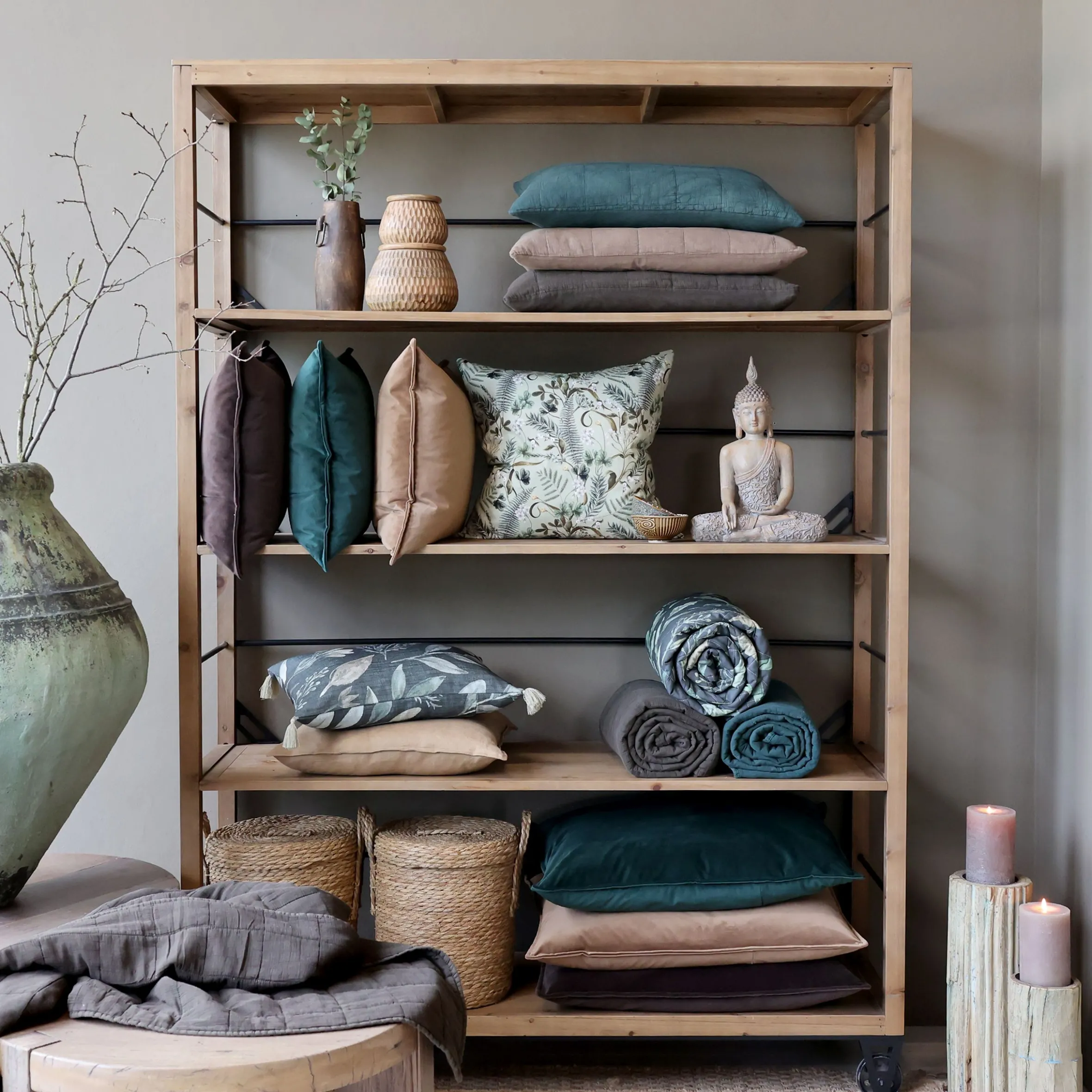 Vintage Regal Cédric Bücherregal auf Rädern 200x150 cm