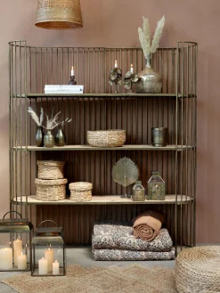 Vintage Regal Standregal Vincent Oval Antik Messing Finish