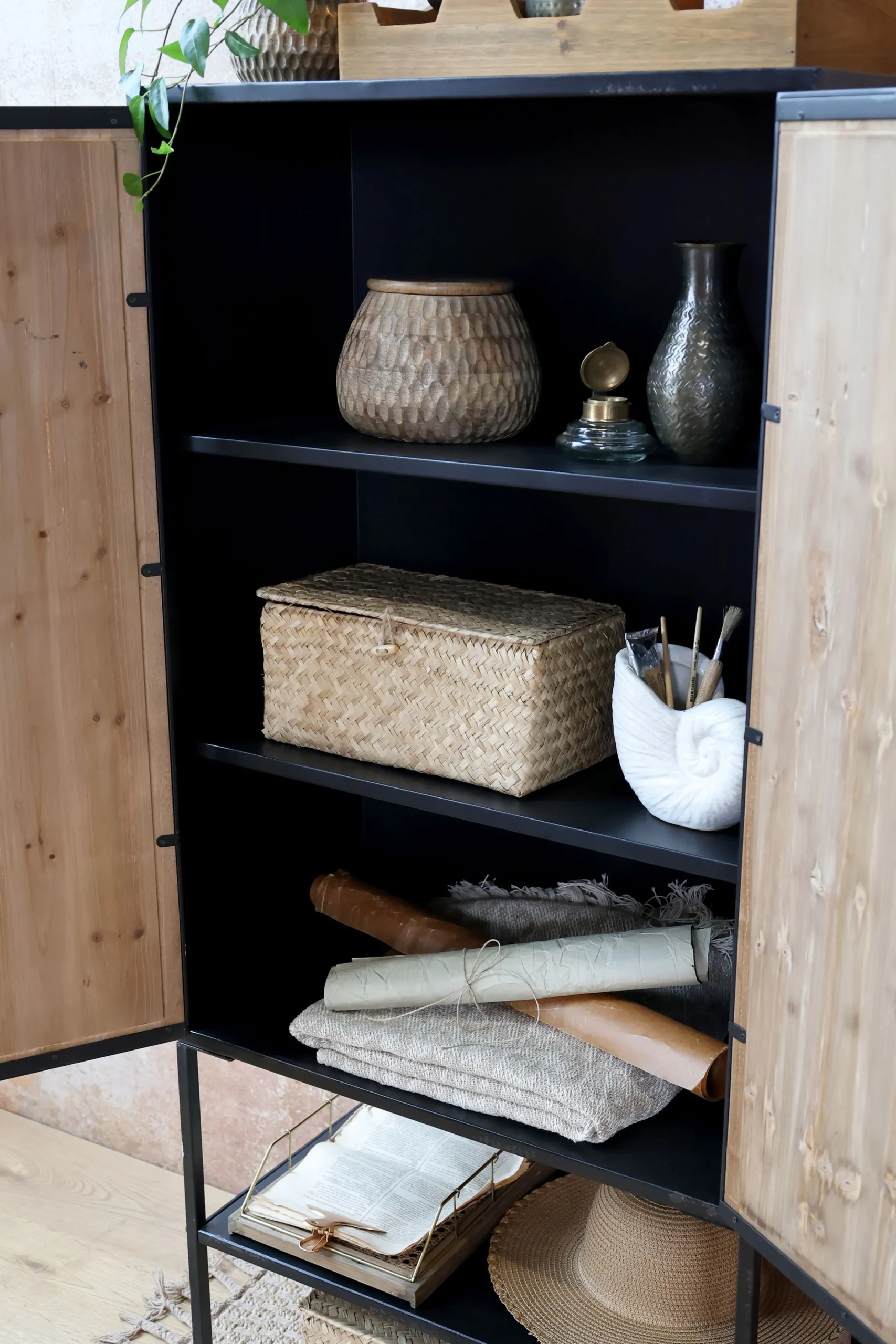 Vintage Schrank Hochkommode Beam Industrial Recyceltes Holz