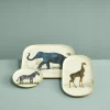 Vintage Tablett 3er Set Safari Tiermotive Metall