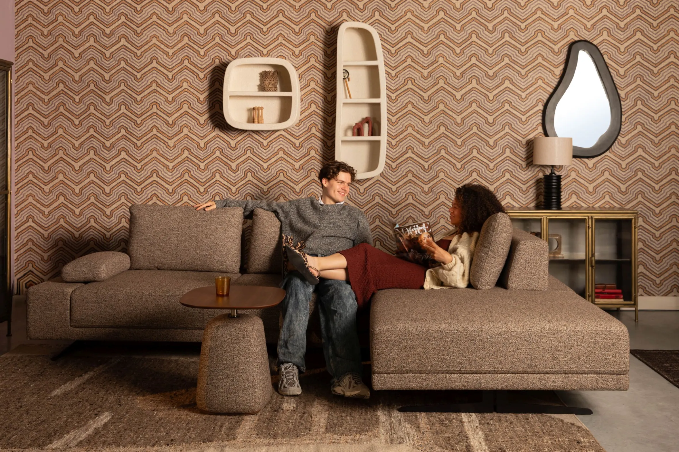 Vintage Vitrine Sideboard Gertlush Antik-Messing Metall