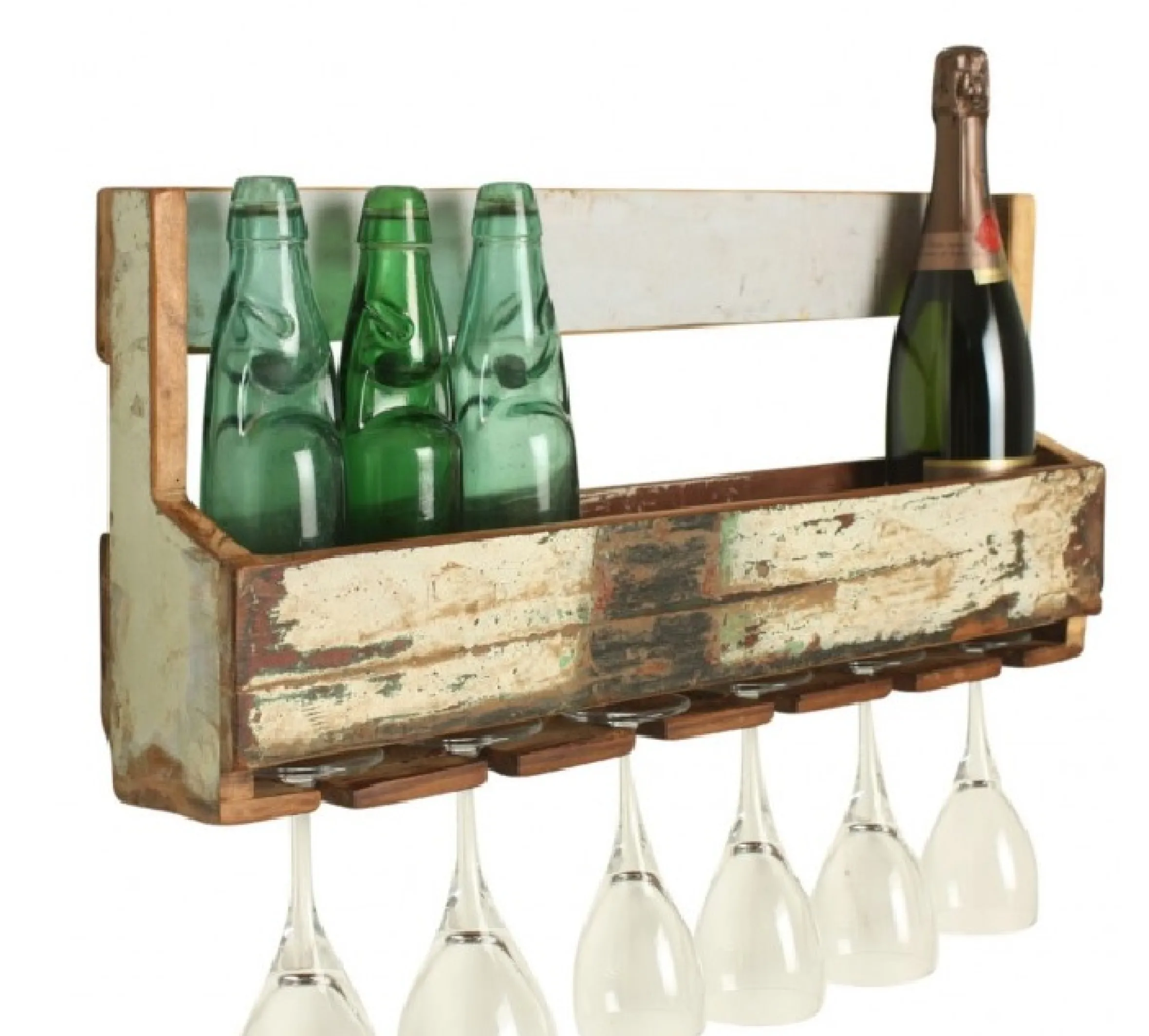 Vintage Wandregal Glashalter Küche Bad Bunt