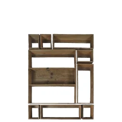 Vintage Wandregal Joel Holz 9er Set verschiedene Größen