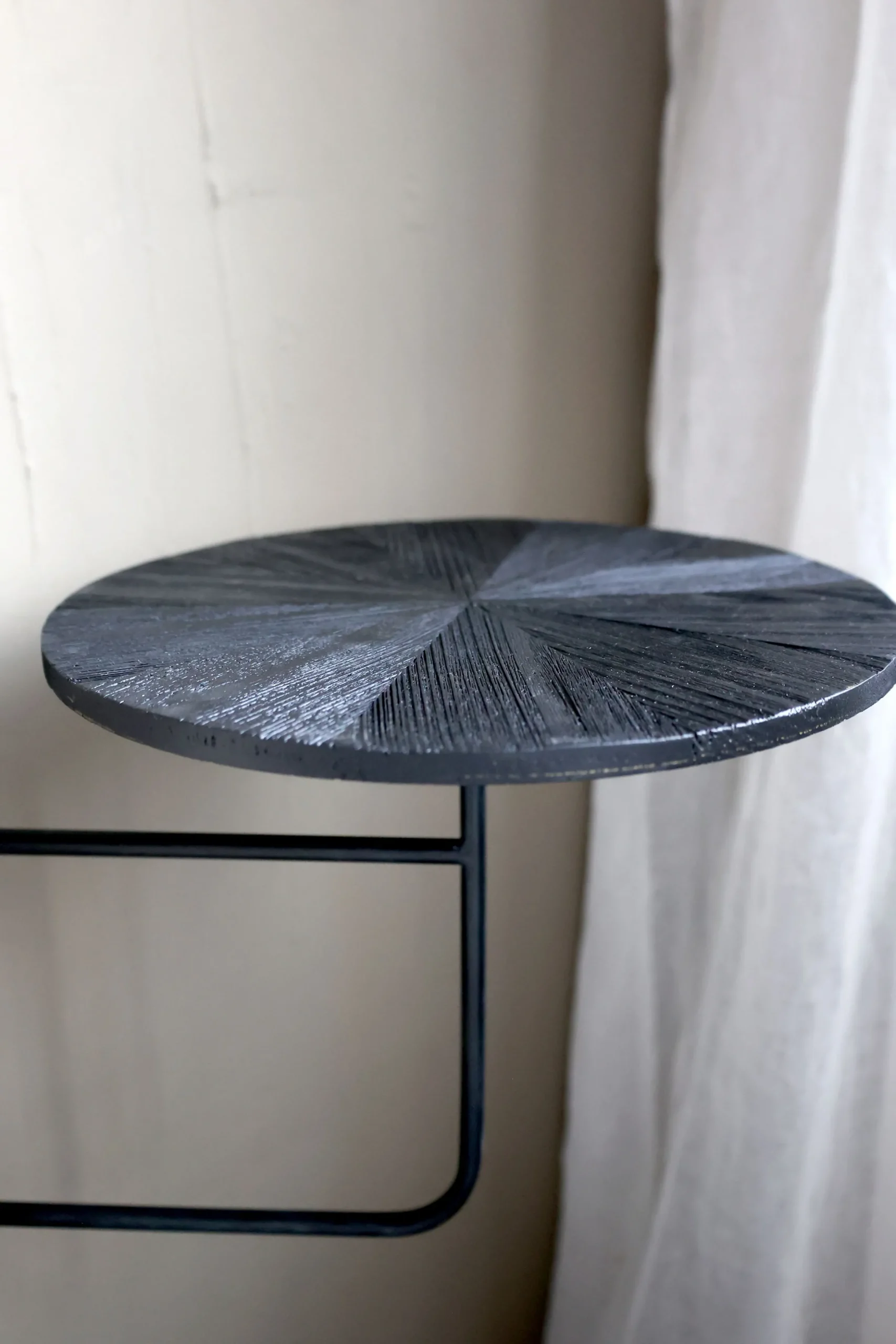 Vintage Wandtisch Nachttisch Schwarz Holz schwenkbar