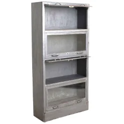 Vitrine Geschirrschrank Büroschrank Rusty Industrial Einzelstück Silbergrau