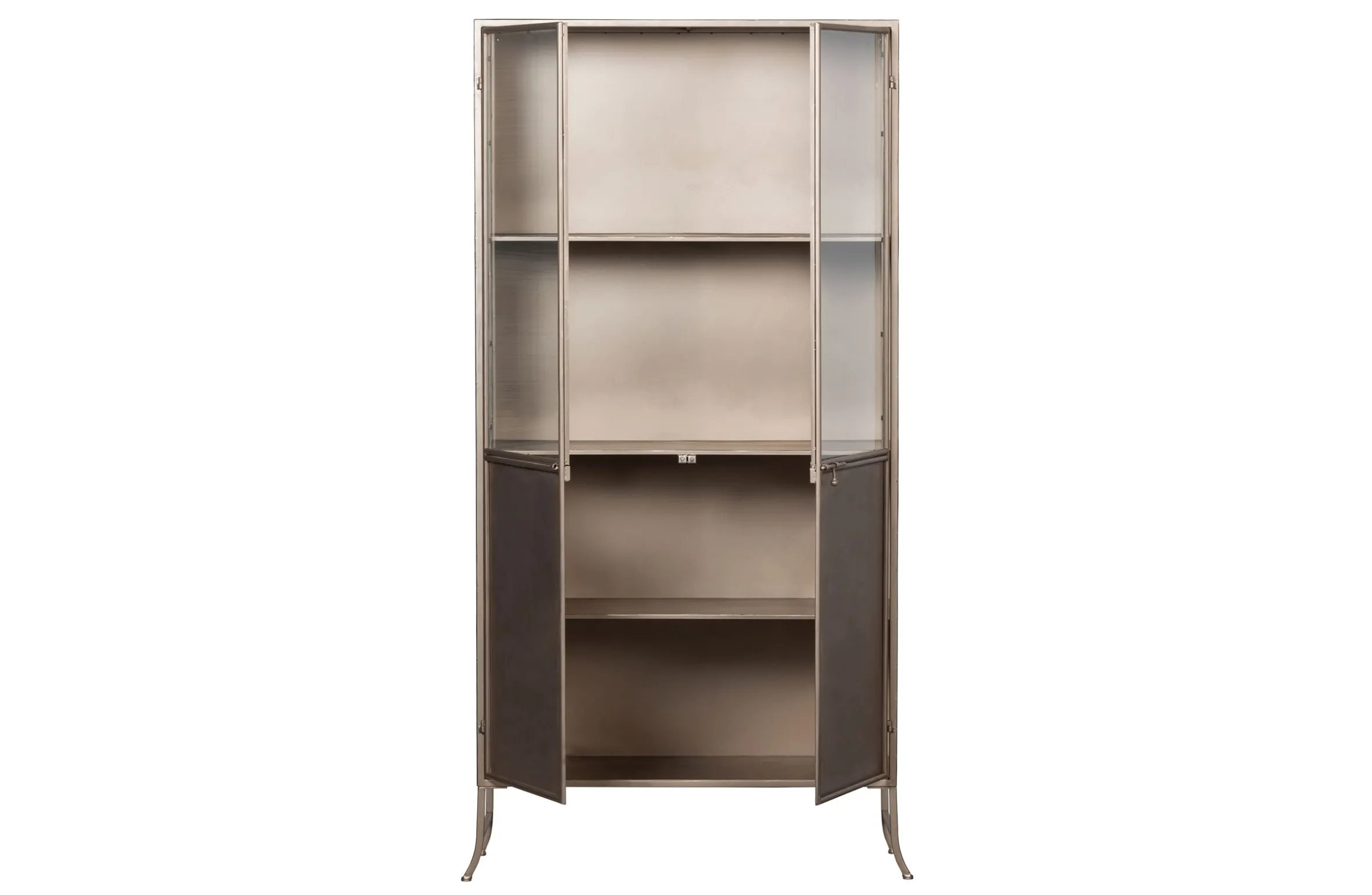 Vitrine Industrial Vintage Astoria Metall Glas Champagner