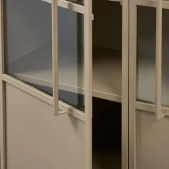 Vitrine Metallschrank Exhibit Industrial Metall-Glas Khaki 170