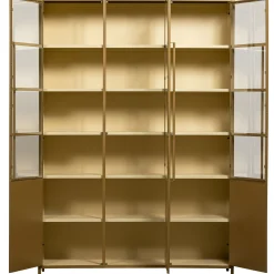 Vitrine Metallschrank Exhibit XL 3-türig Industrial Metall Glas Honiggelb