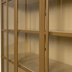 Vitrine Metallschrank Exhibit XL 3-türig Industrial Metall Glas Honiggelb