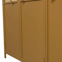 Vitrine Metallschrank Exhibit XL 3-türig Industrial Metall Glas Honiggelb