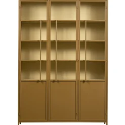 Vitrine Metallschrank Exhibit XL 3-türig Industrial Metall Glas Honiggelb