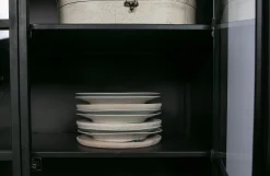 Vitrine Metallschrank Exhibit Industrial Schwarz Metall/Glas 170