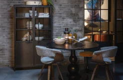 Vitrine Metallschrank Exhibit Industrial Schwarz Metall/Glas 170