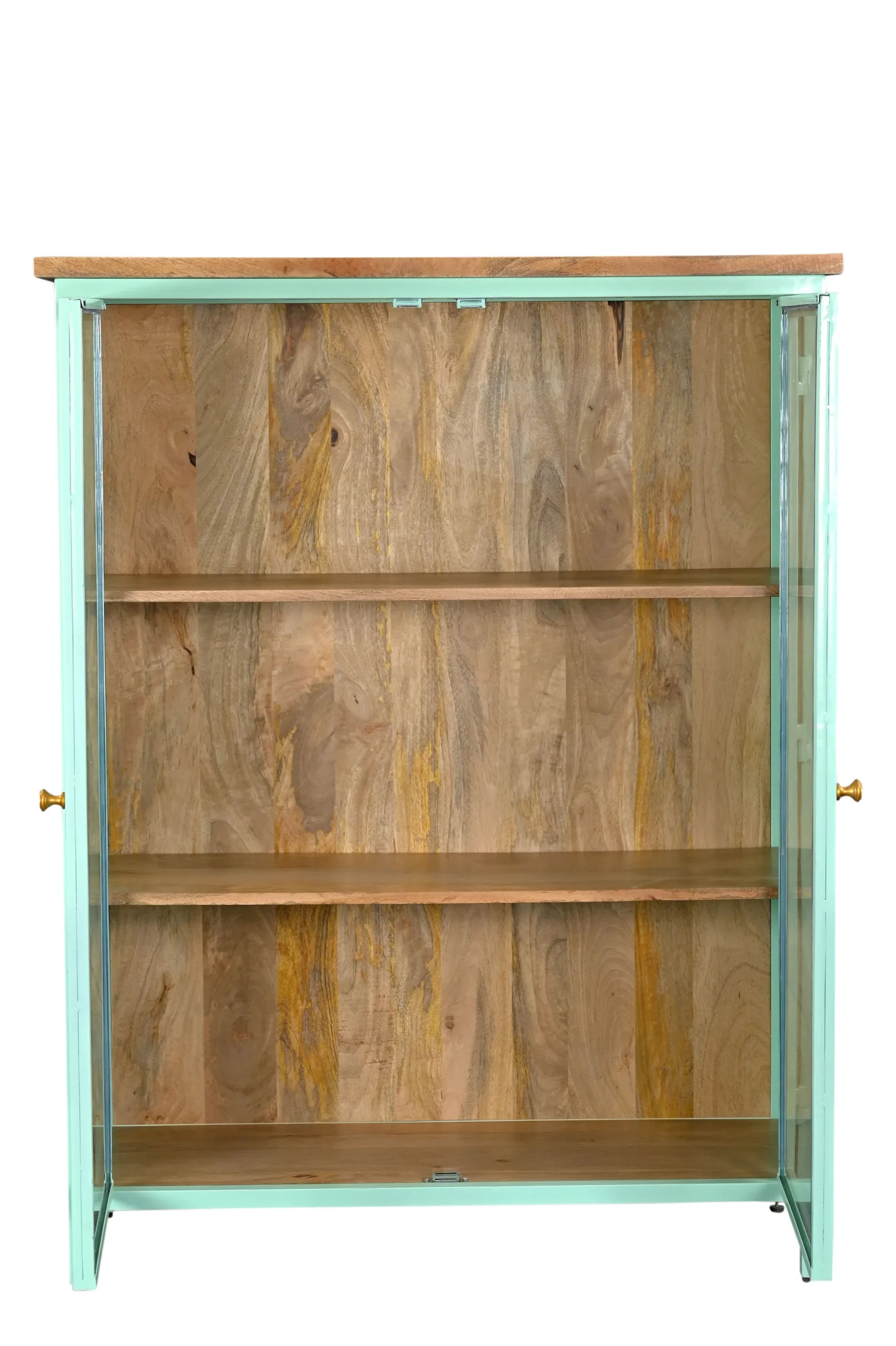 Vitrine Provence Vintage Metallkorpus Holz Azure 130