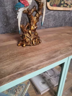 Vitrine Provence Vintage Metallkorpus Holz Azure 130