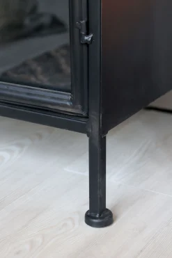 Vitrine Purist Vintage Industrial Metall/Glass Schwarz 180