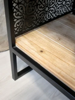 Vitrine Vence Industrial Ornament Metall Holz Glas