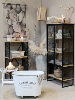 Vitrine Vence Industrial Ornament Metall Holz Glas